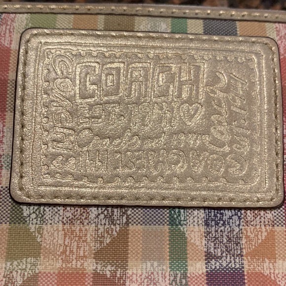 Coach Poppy Madras plaid zip around wallet - Picture 2 of 10